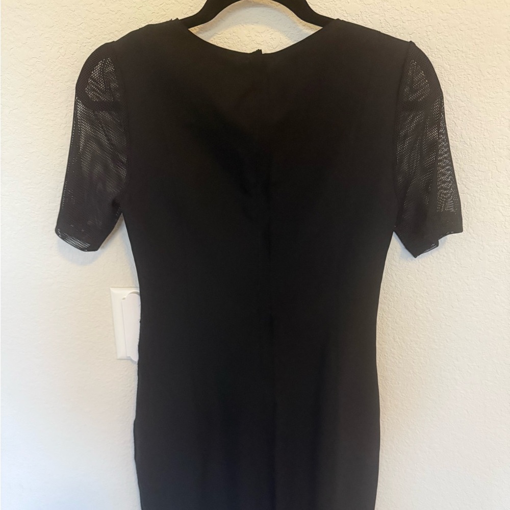Elie Tahari Marianna Black Mesh Bodycon Midi Cocktail Dress Size 4 - Picture 11 of 12